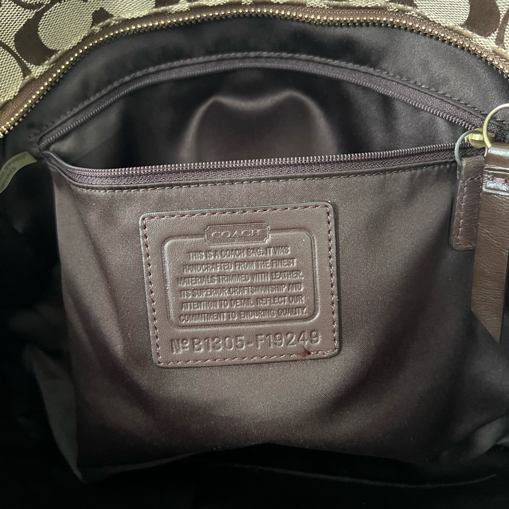 Coach Brown Signature Canvas Tote - Picture 11 of 12